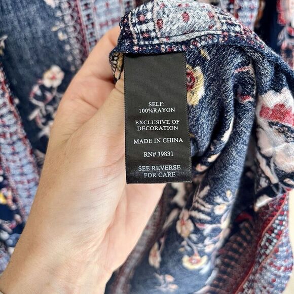 Artesia‎ Womens Anthropologie Open Kimono Cardigan Floral 3/4 Sleeve Boho Large - Picture 5 of 8